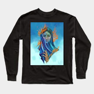 Woman of Kabul - Digital portrait tribute to the Afganistan Women Long Sleeve T-Shirt